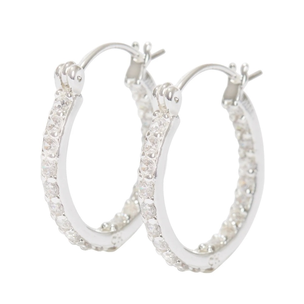 Crystal Haze Mini Serena Hoops - Silver